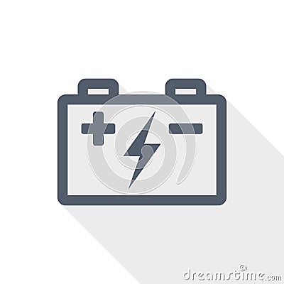 Battery flat design vector icon in eps 10 Vector Illustration