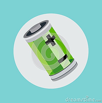 Battery flat icon design vector Vector Illustration