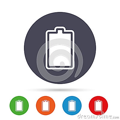 Battery fully charged sign icon. Electricity. Vector Illustration