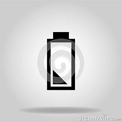Battery half icon or logo in glyph Vector Illustration