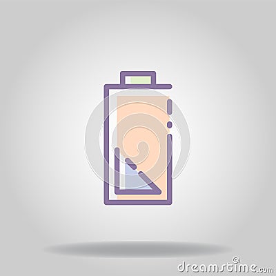 Battery half icon or logo in pastel color Vector Illustration