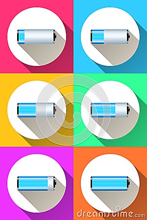 Battery icon on the color background. Vector Illustration