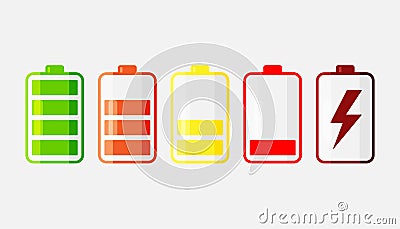 Battery icon. Color vector battery icon Vector Illustration