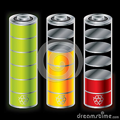 Battery icon set Vector Illustration