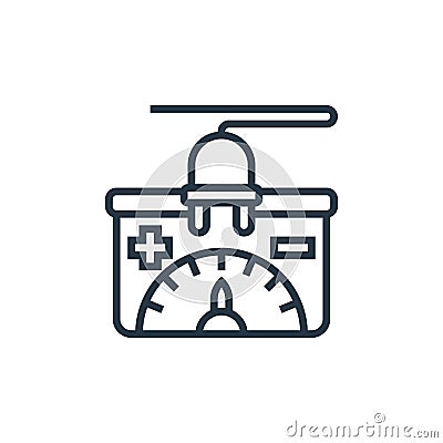 battery icon vector from electric vehicle concept. Thin line illustration of battery editable stroke. battery linear sign for use Vector Illustration