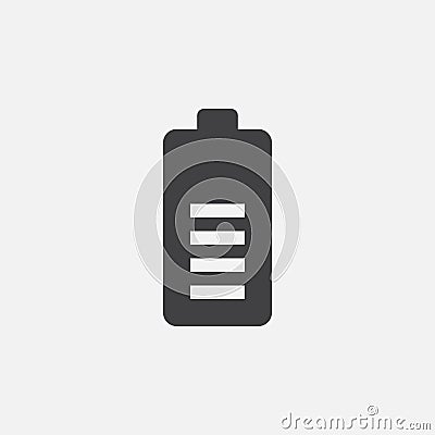 Battery icon Vector illustration isolated on white . Vector Illustration