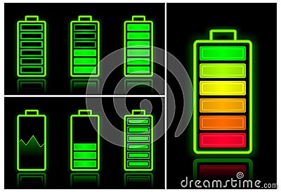 Battery icons Vector Illustration