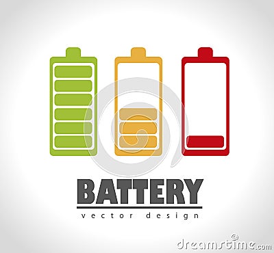 Battery icons Cartoon Illustration