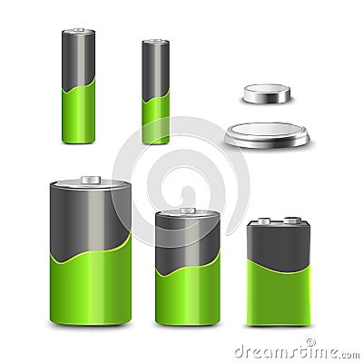 Battery Icons Set Vector Illustration