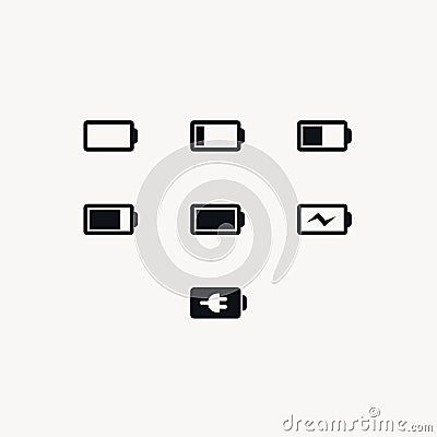 Battery icons set Vector Illustration