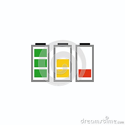 Battery Indicator Icon. Charger. Vector illustration. EPS 10. Cartoon Illustration