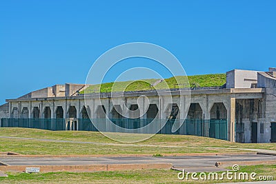 Battery Kimble at Fort Travis Seashore Park on Bolivar Peninsula, Galveston County, Texas Stock Photo