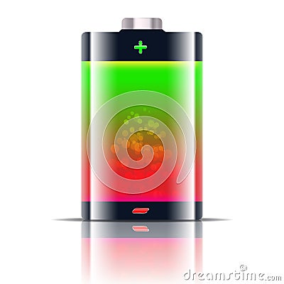 Battery level indicator Stock Photo