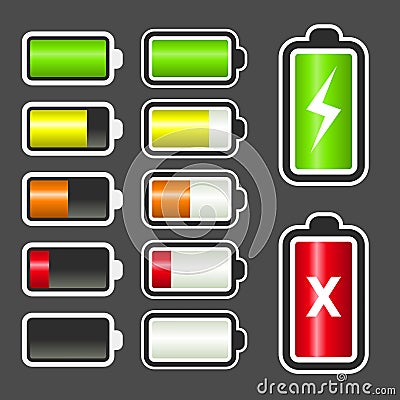 Battery Level Indicator Kit Vector Illustration