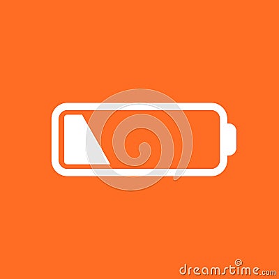 Battery level indicator. Vector illustration on orange background. Vector Illustration