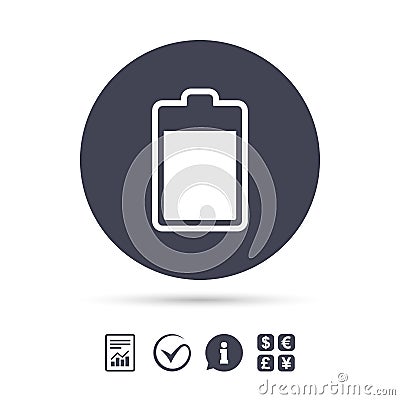Battery level sign icon. Electricity symbol. Vector Illustration