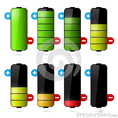 Battery Life Icon Set Vector Illustration