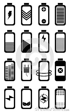 Battery life icons set Vector Illustration