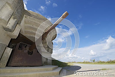 Battery of Longues sur Mer Stock Photo