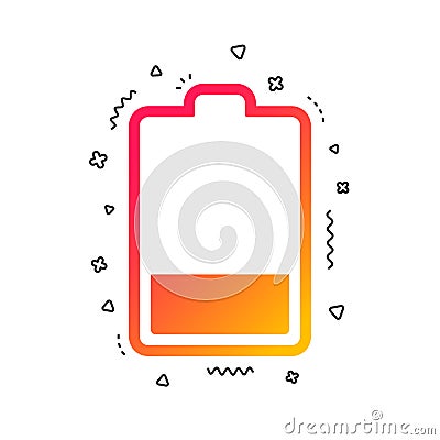 Battery low level sign icon. Electricity symbol. Vector Vector Illustration