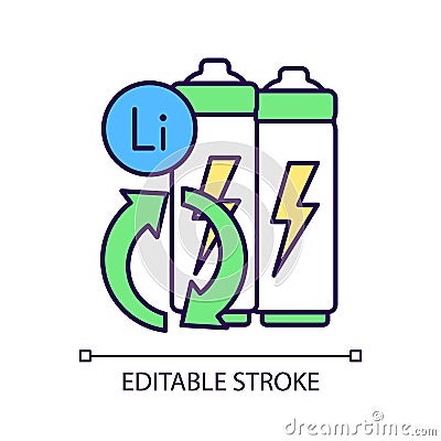 Battery metals recovery RGB color icon Vector Illustration