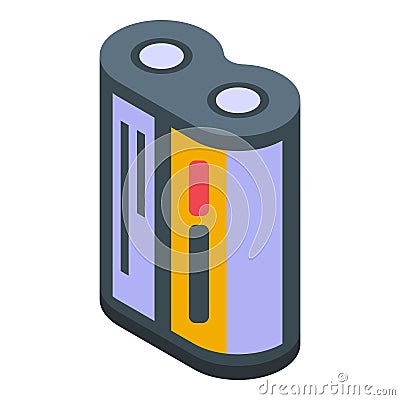 Battery package icon isometric vector. Mobile level Stock Photo