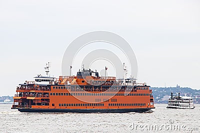 Battery park, New York, June 8,2017. Staten Island Ferry in NewYork city on June 8,2017 Editorial Stock Photo