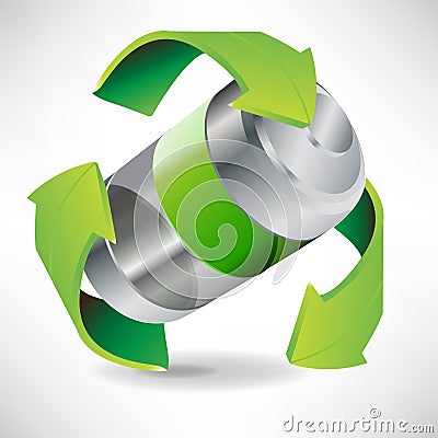 Battery recycling concept Vector Illustration