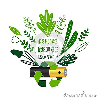 Battery recycling concept Vector Illustration