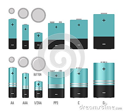 Battery size illustration Vector Illustration