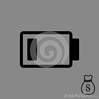 Battery vector icon stock vector illustration flat design Vector Illustration