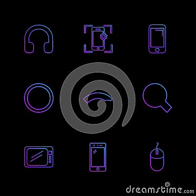 battery , wifi , network , infrared , signals , web , user inter Vector Illustration