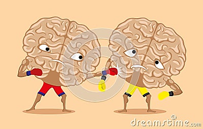 Battle of brains. Vector Illustration