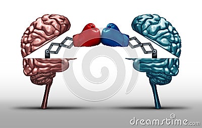 Battle Of The Brains Cartoon Illustration