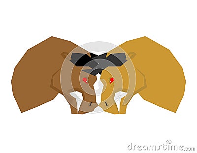 Battle bull. bullfight. Two bulls to butt. Vector illustration Vector Illustration