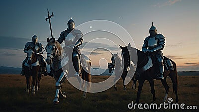Battle of Campanella: Tale of the legend king Arthur-AI Generated Digital Art Cartoon Illustration
