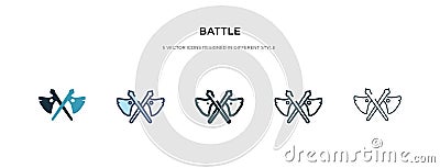 Battle icon in different style vector illustration. two colored and black battle vector icons designed in filled, outline, line Vector Illustration