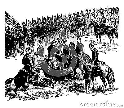 Battle of Malvern Hill vintage illustration Vector Illustration