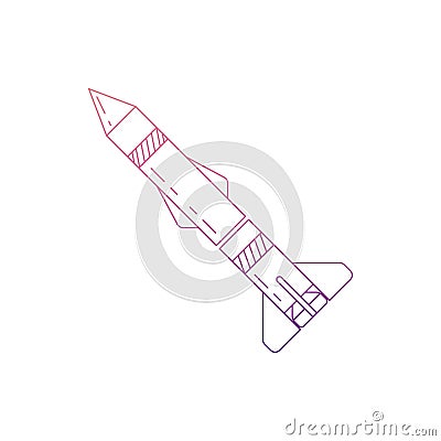 battle rocket icon in Nolan style. One of Army collection icon can be used for UI/UX Stock Photo