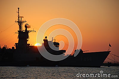 Battle ship Stock Photo