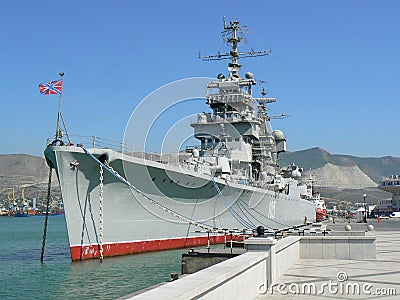 battle ship in Novorossisk Stock Photo