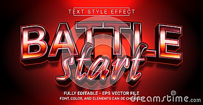 Battle Start Text Style Effect. Editable Graphic Text Template Vector Illustration
