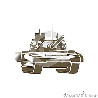 Battle tank logo design vector, camouflage tank, battle tank drawing, vector graphics to design Vector Illustration