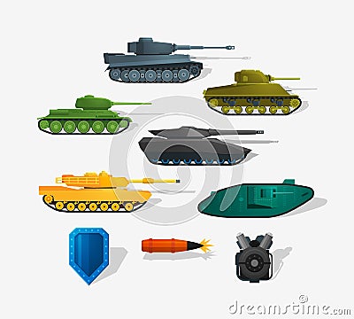 Battle tanks Vector Illustration