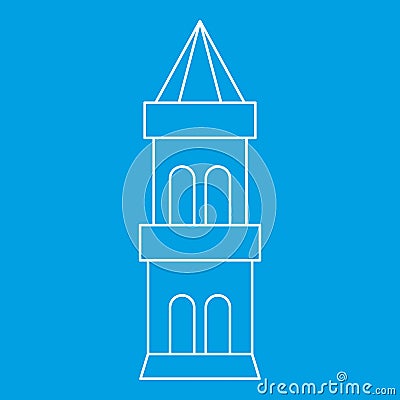 Battle tower guarding the fortress icon Vector Illustration