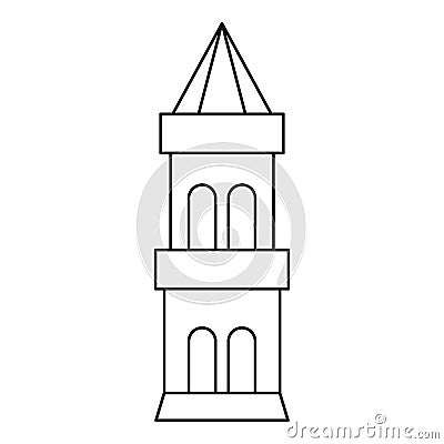 Battle tower guarding the fortress icon Vector Illustration