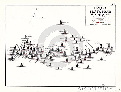 Battle of Trafalgar Afternoon, Oct. 21, 1805 Stock Photo