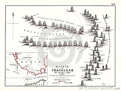 Battle of Trafalgar Early Day, Oct. 21, 1805 Stock Photo