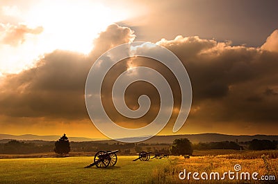 Battlefield Sunrise Stock Photo