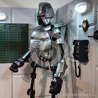 Battlestar Galactica robot at Cartoomics 2014 Editorial Stock Photo